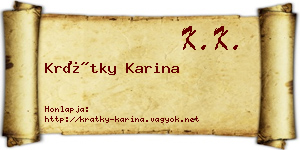 Krátky Karina névjegykártya
